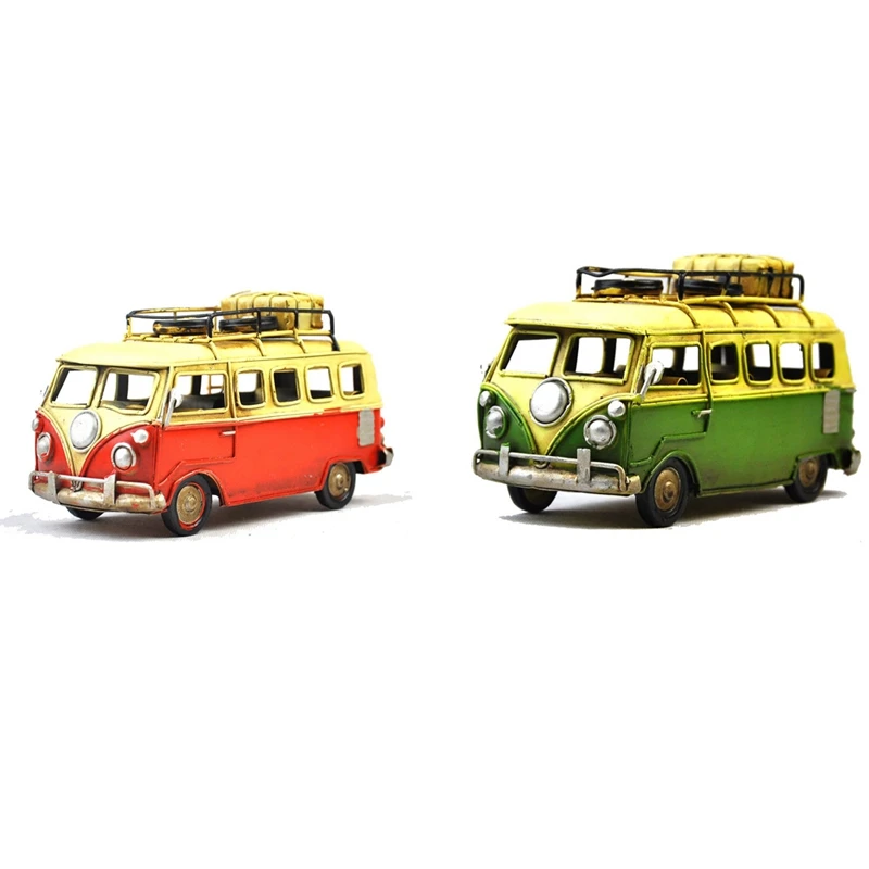 

Retro Mini Bus Model Creative Gift Ornaments Coffee Shop Bar Decoration Crafts Living Room Study Gift Collection