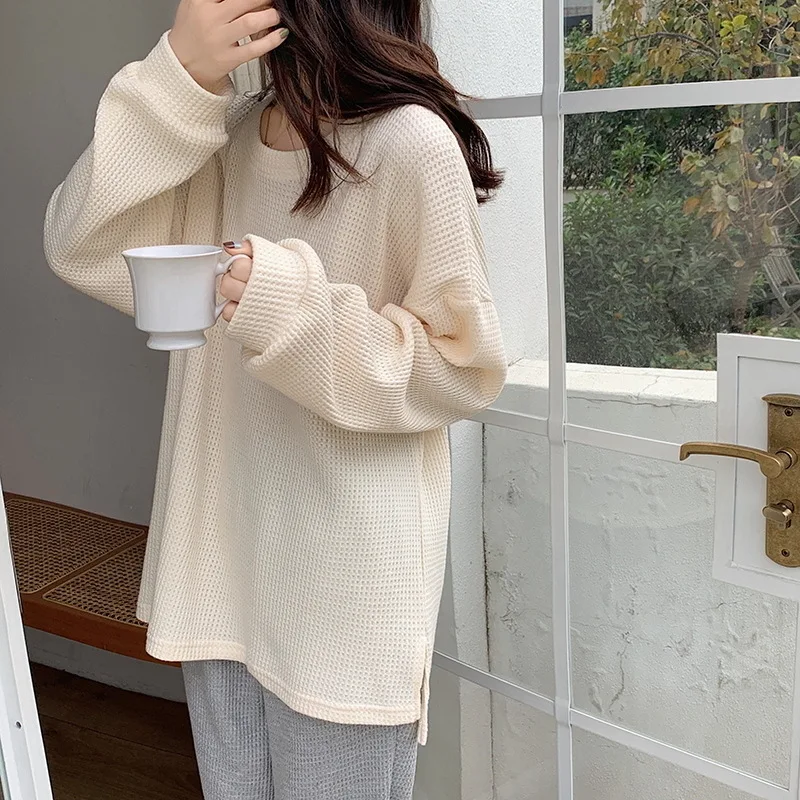 2023 Pajamas Ladies Spring Autumn Long Sleeve Polyester Cotton Women's Spring Large Size Casual Spring Homewear Set