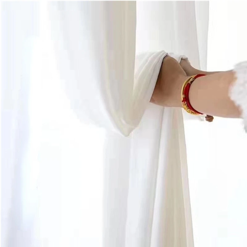 

Modern minimalist window screen living room dining room bedroom study balcony white screen curtain