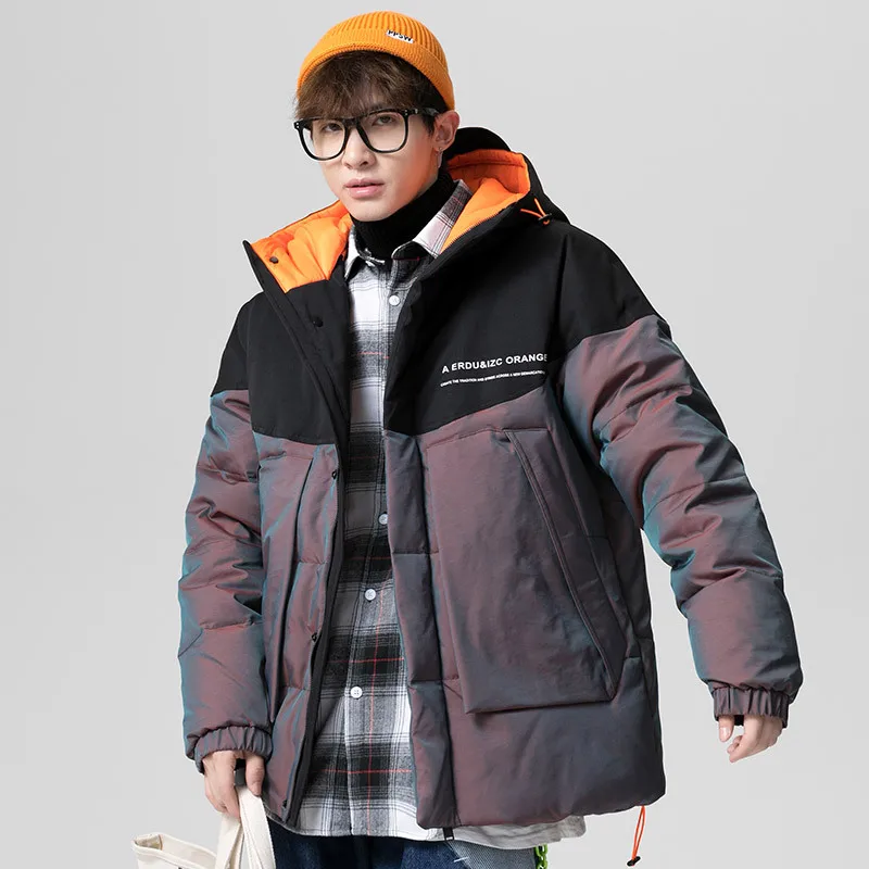 Winter New White Duck Down Warm Youth Jacket Thick Chameleon Trend Fabric Daily Men's Casual Down Jacket men puffer jacket M-4XL