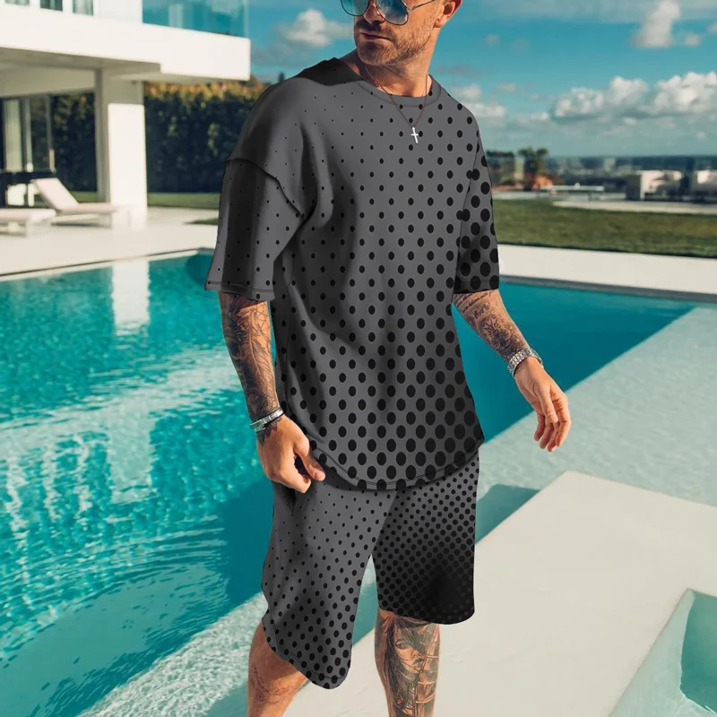022 Summer Men's Suit Sportswear Men's Suit Oversized Clothes 3D Printed T-shirt Shorts Sportswear Men's Fashion t shirt set