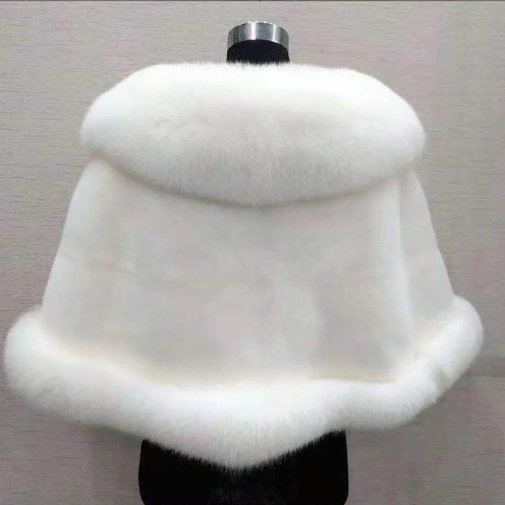 Модная зимняя теплая плюшевая шаль утепленный свадебный кардиган накидка пальто