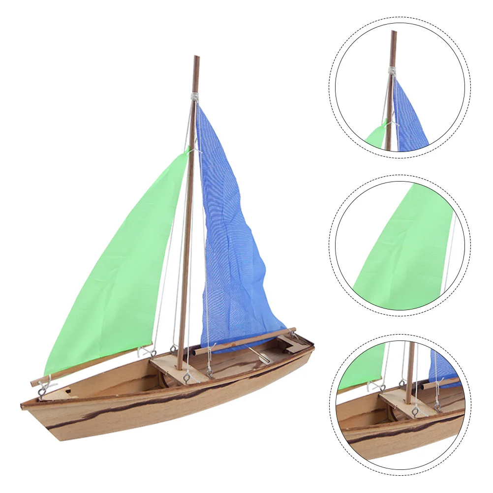 

1pc DIY Sailboat Woodcraft 3D Wooden Puzzle Sailboat Ornament Boat Assembly Toys