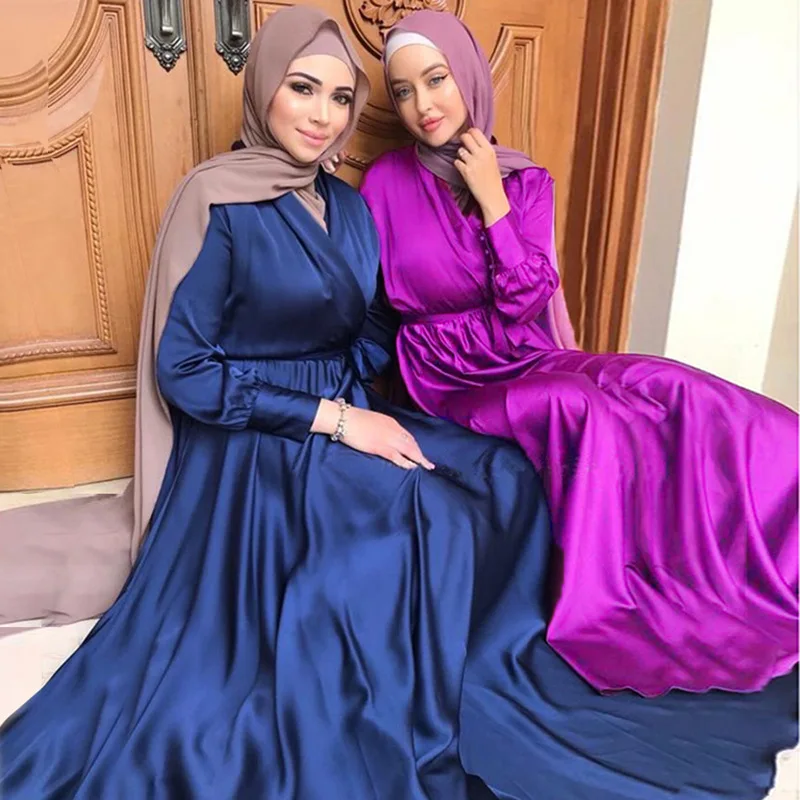 Isalmic модные ИД Мубарак Abayas для женщин Дубай Abaya Турция Ислам Мусульманский женский халат длинное платье кафтан одежда Vestido