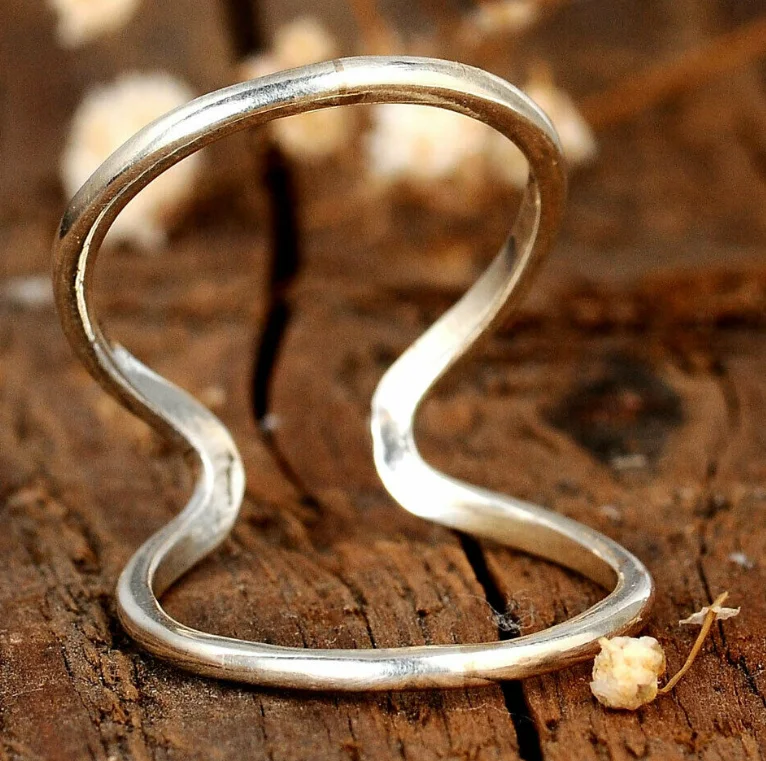 ANGLANG New Punk Adjustable Rings for Women Silver Colour Dance Party Finger Ring Special Girl Gifts