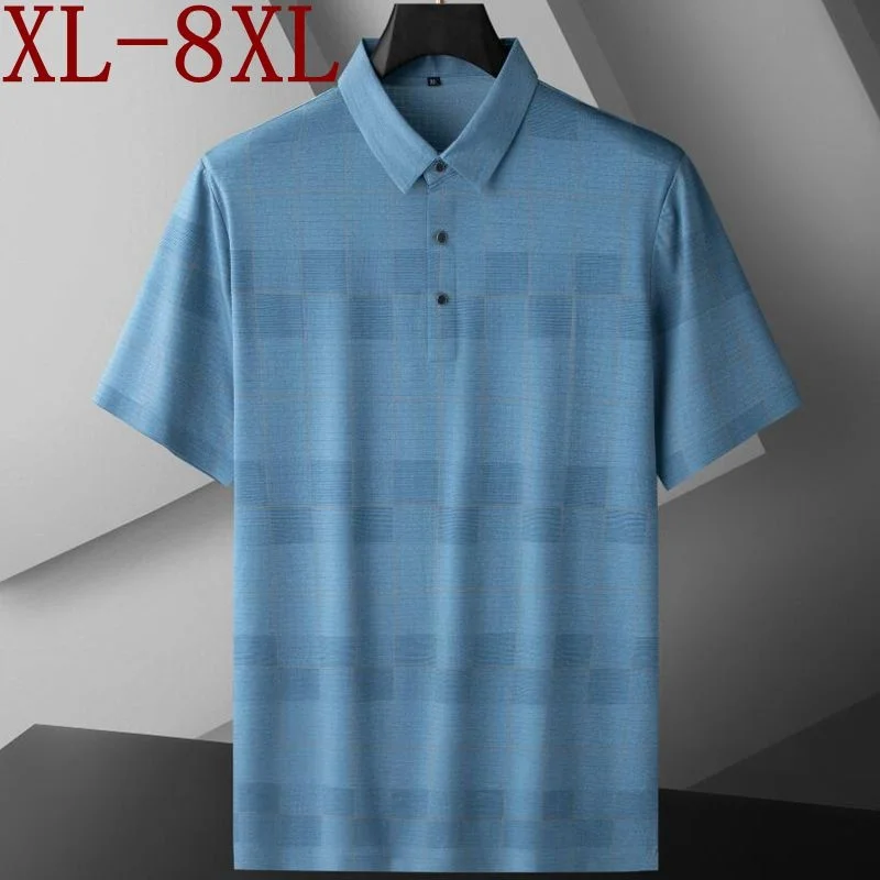 

7XL 8XL 6XL 2023 New Summer Business Polo Shirt Men Clothing High End Casual Teeshirt Homme Short Sleeve Loose Mens Polos Shirts