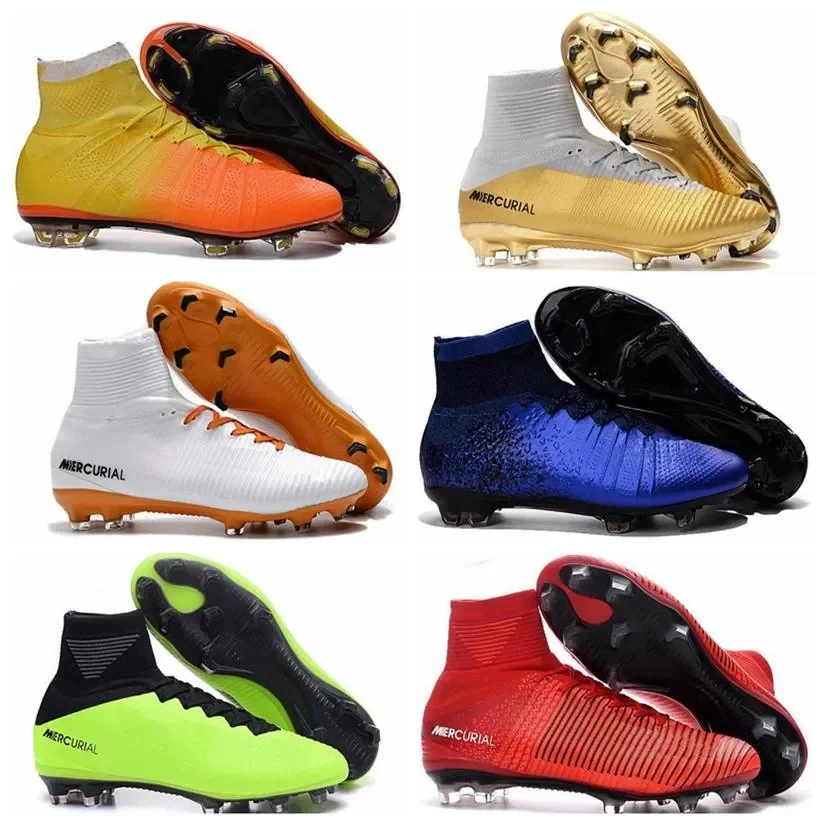 

2018 Mens Mercurial Superfly CR7 V FG AG Football Boots Cristiano Ronaldo High Tops Neymar JR ACC Soccer Shoes Magista Obra