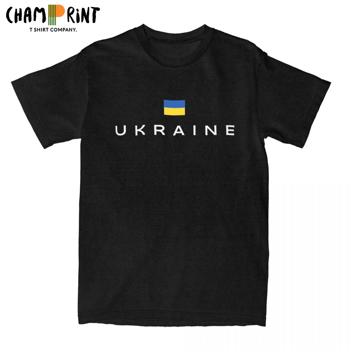 

Men's Ukraine Flag Nation Homeland T Shirt Cotton Clothes Novelty Short Sleeve Round Collar Tees Unique T-Shirts