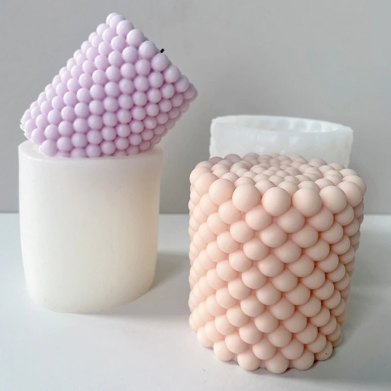 

Форма цилиндрическая для свечей, силиконовая форма из эпоксидной смолы, пузырьковый дизайн, для самостоятельного изготовления штукатурки ...