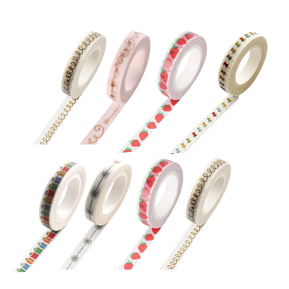 

8PCS Journal Decorative Paper Tapes Scrapbooking DIY Tapes Photo Album Stickers