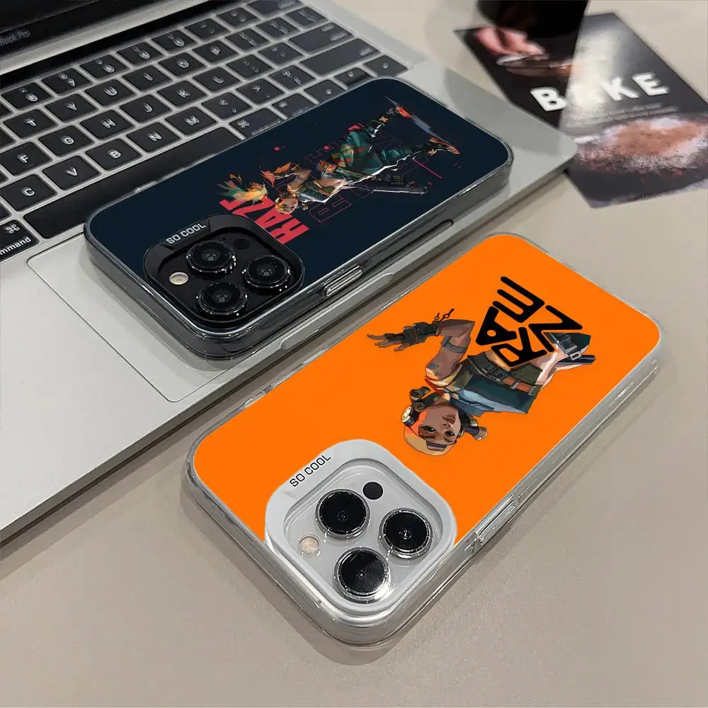 Фото Чехол для телефона Valorant Raze для iPhone 16, 15, 14, 13, 12, 11 X XR XS 8 7 Pro Max Plus, цветной полупрозрачный чехол для смартфона, мобильные телефоны №4