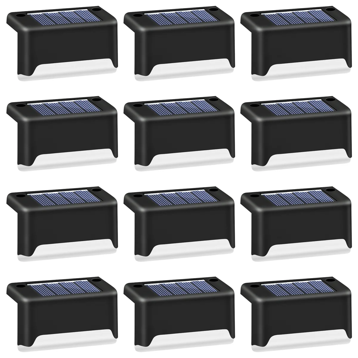 

Solar Waterproof Deck Lights Step Lights Led Fence Lamp for Patio,Stairs,Garden Pathway,Step & Fences(Warm White)12Pcs