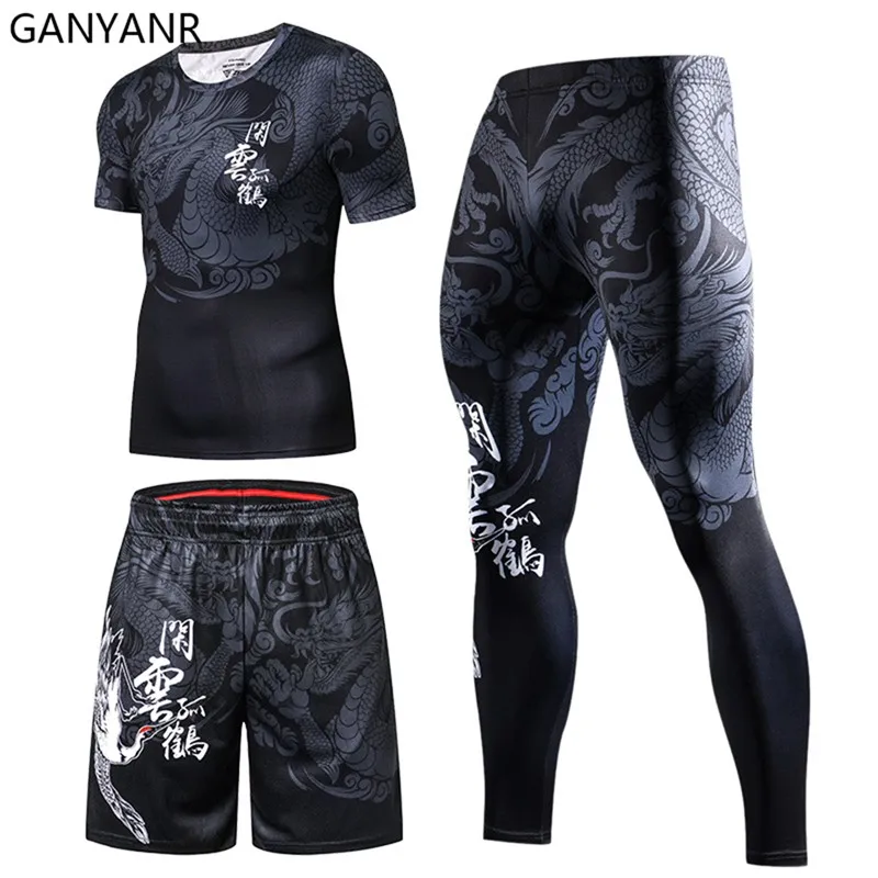 GANYANR комплекты для бега Мужская одежда футболка брюки шорты Свитшот спортивные