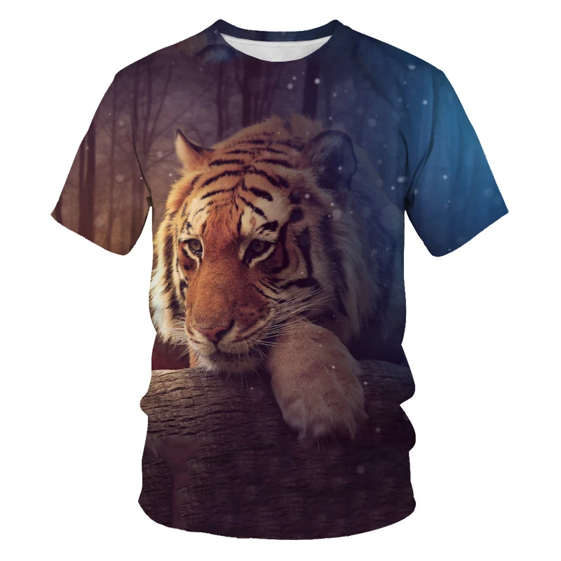 

Summer Animal Tiger face Men's T-shirt 3D print Loose lion casual majestic fashion Tshirt Harajuku Oversized t-shirt