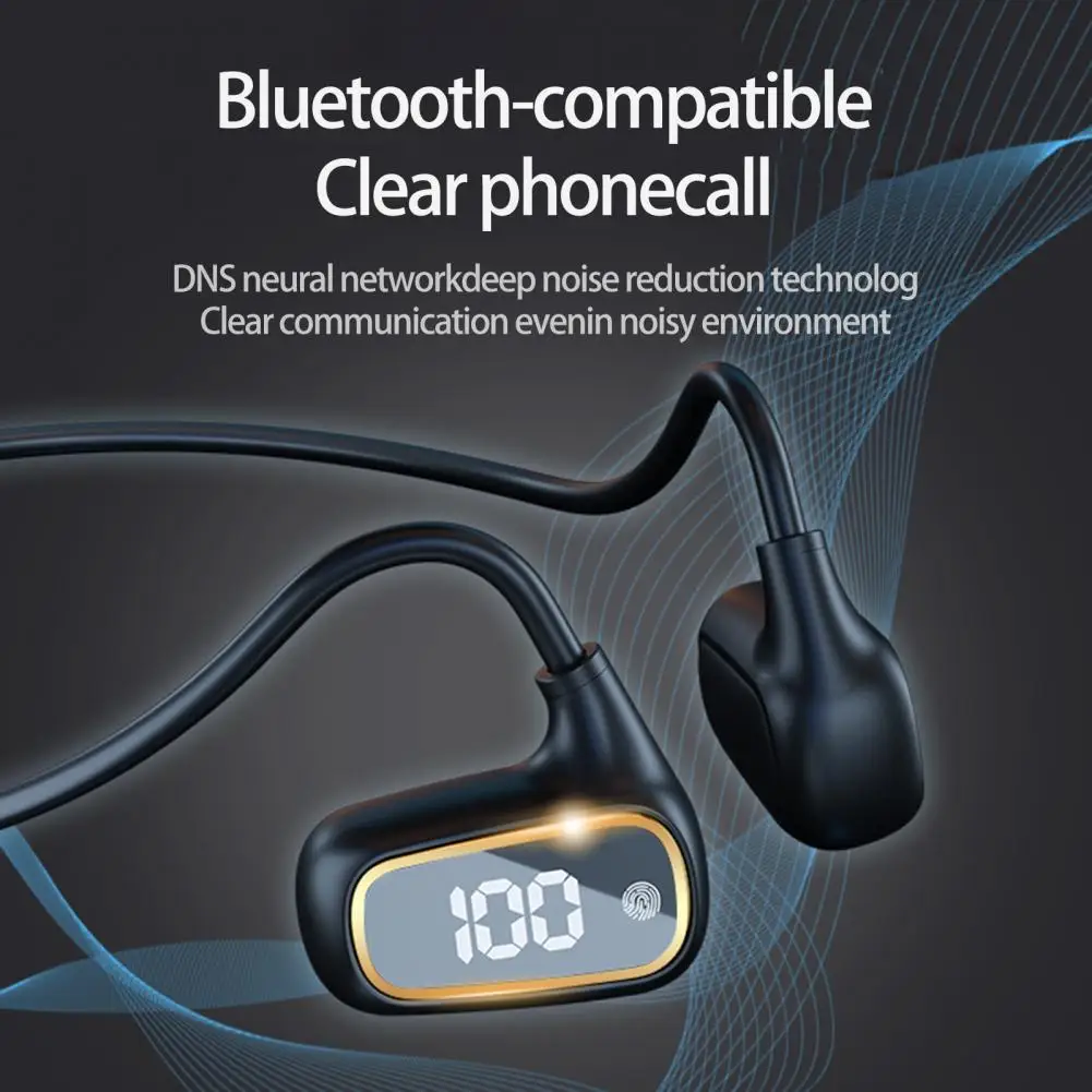 

Wireless Headset 1 Set Handsfree LED Digital Display Head-mounted Low Power Consumption Wireless Headphone Home Supply