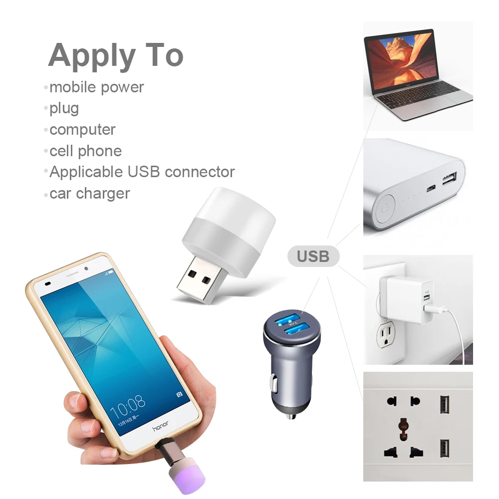Лампа KUUPLE с USB-разъемом маленький светильник и зарядкой светодиодный