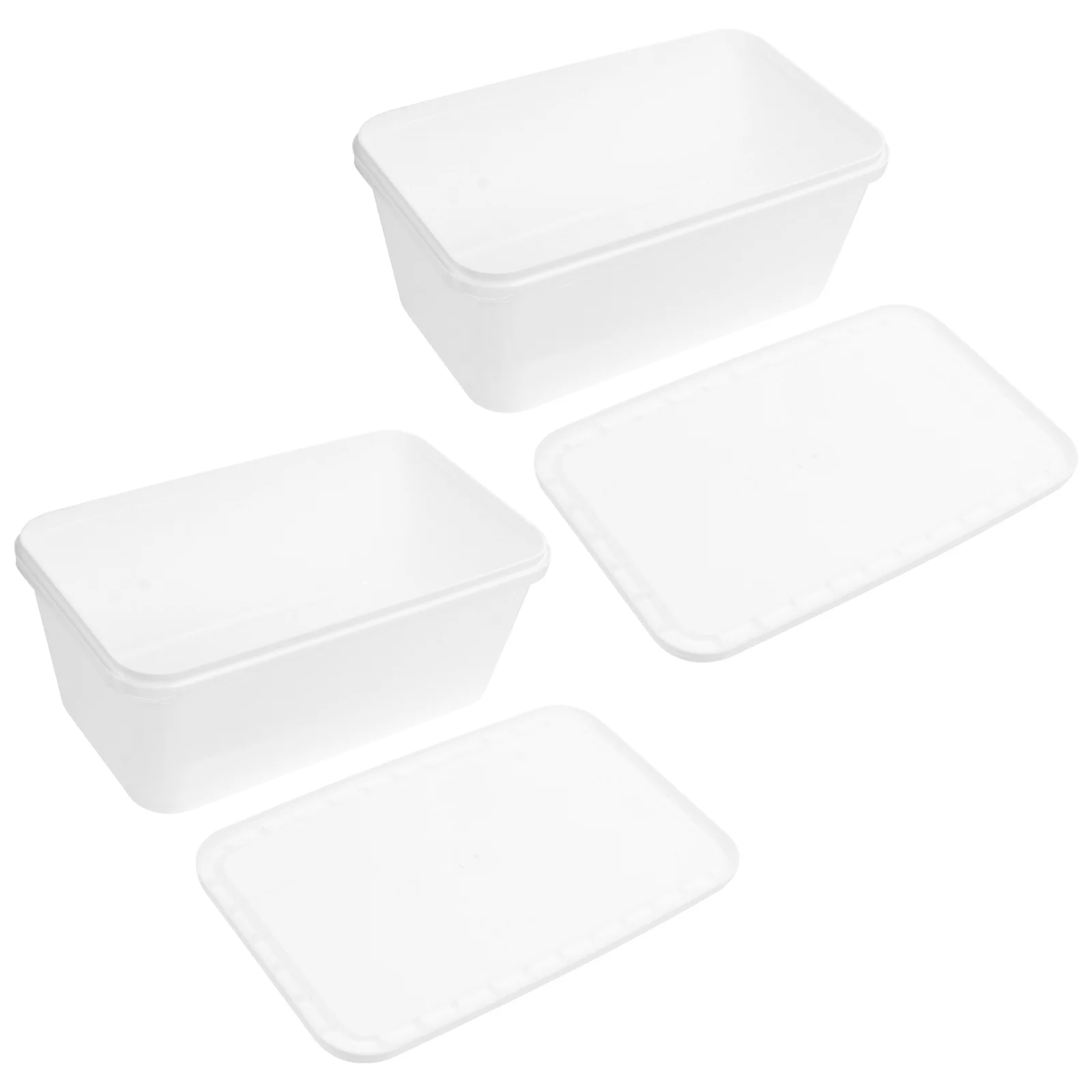 

2pcs 3 Litres Ice Cream Container Freezer Storage Tub for Dessert Ice Cream