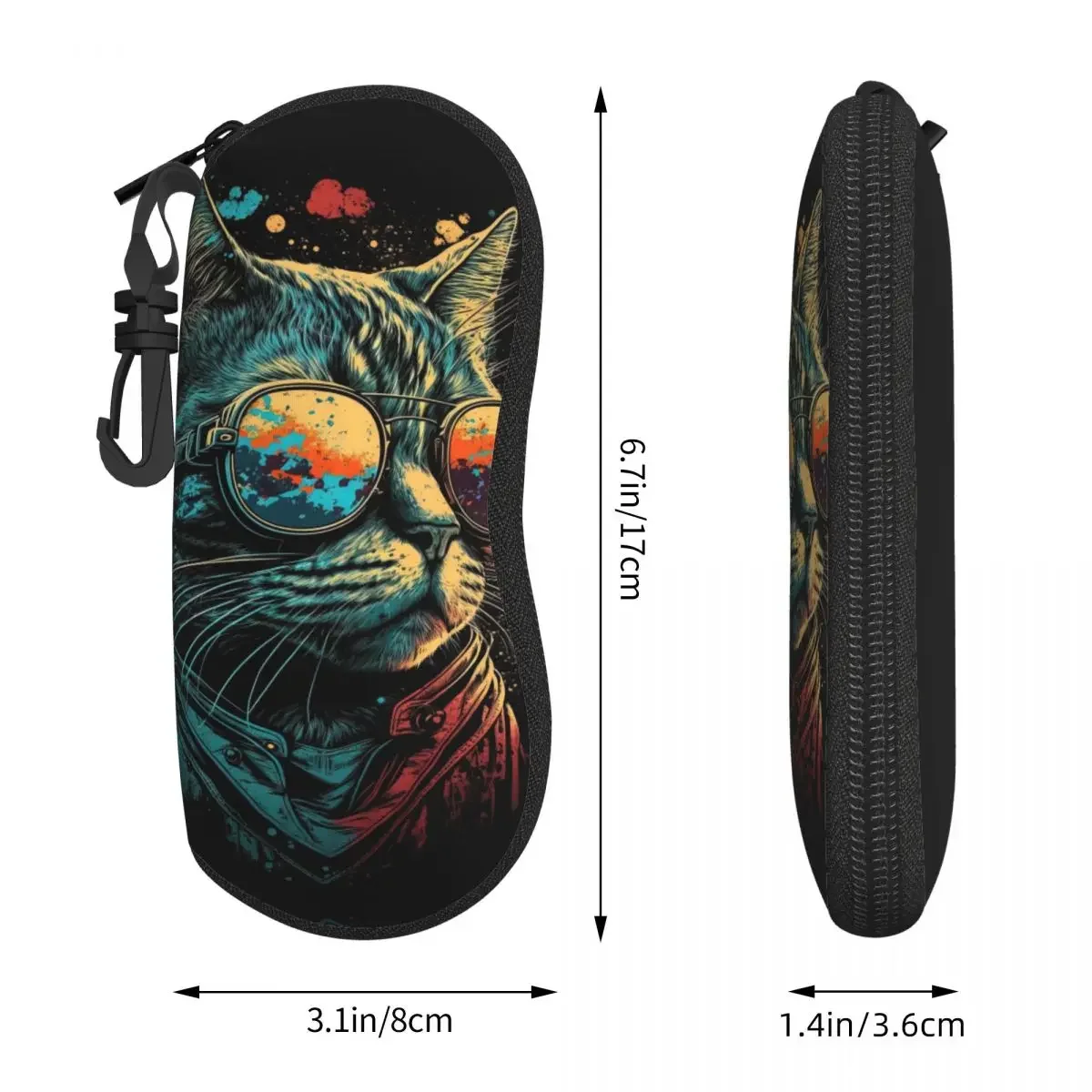 z kotem na okulary przeciwsłoneczne etui mężczyźni kobiety fajne ze zwierzętami klasyczne przechowywanie okularów podróżne ochraniacze