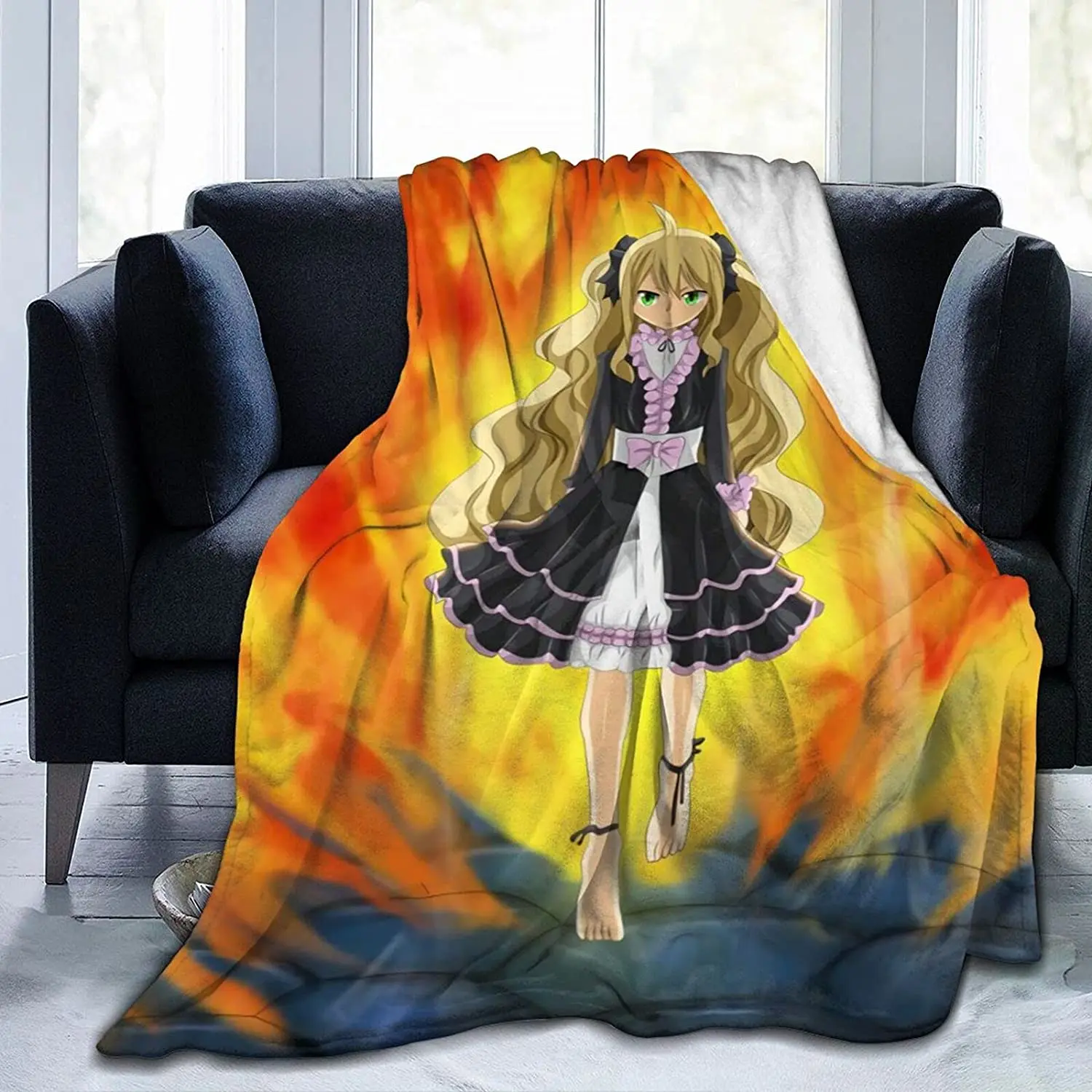 

Mavis Vermilion Fluffy Soft and Comfortable Blanket, Anime Warm Embrace of Sympathy
