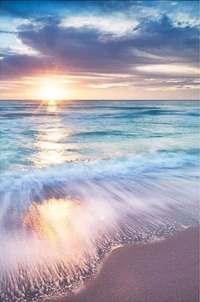 

New 5d living room diamond painting full diamond beach scenery paste diamond cross stitch living room decoration diamond embroid