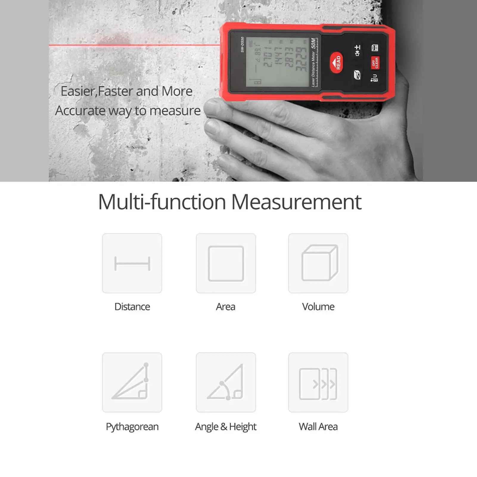 Ручной лазерный дальномер-быстрый и точный Инфракрасный измерительный прибор