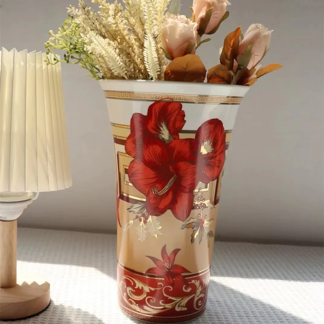 

European Style China Vase Decoration Living Room Flower Arrangement Creative Flowerpot High-End Luxury New Home HousewarmingGift