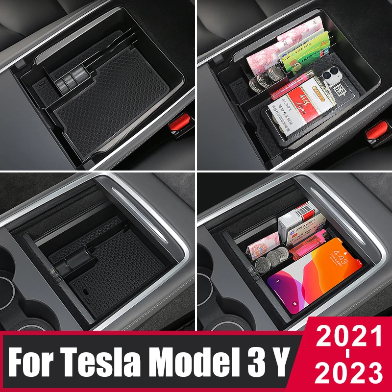 

Для Tesla Model 3 Model Y 2021 2022 2023 Model3 автомобильный центральный подлокотник коробка для хранения центральной консоли Органайзер контейнер держатель коробка