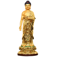 taiwan buddhist supplies resin buddha statues glazed gold paste gold western three holy station statue suit ornaments