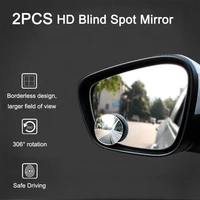360 degree hd blind spot mirror adjustable car rearview convex mirror for car reverse wide angle vehicle parking rimless mirrors