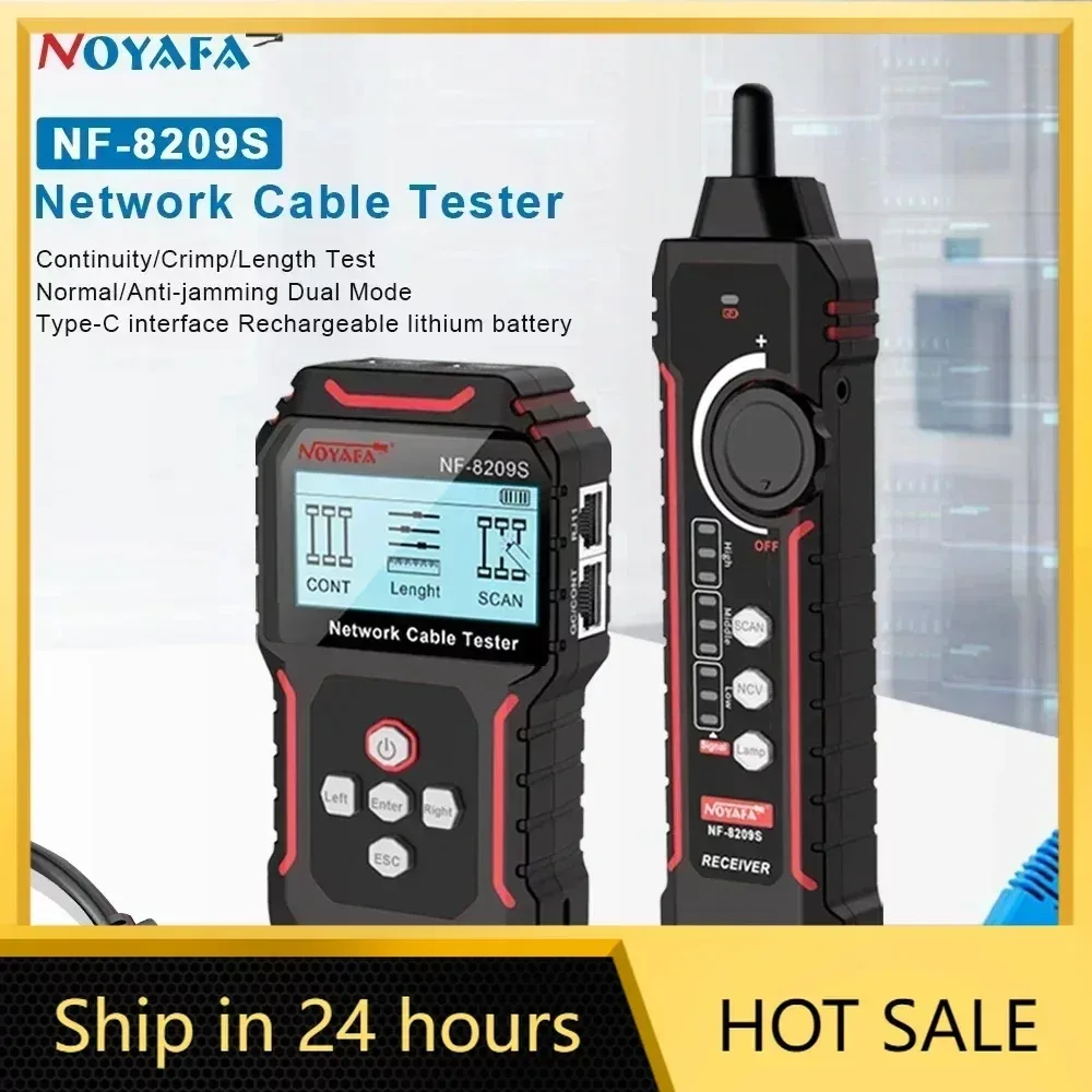 Фото Noyafa NF-8209S Сетевой кабельный трекер LAN Измерительный тестер с ЖК-дисплеем, длиной и тестированием схемы разводки Сетевые инструменты №1