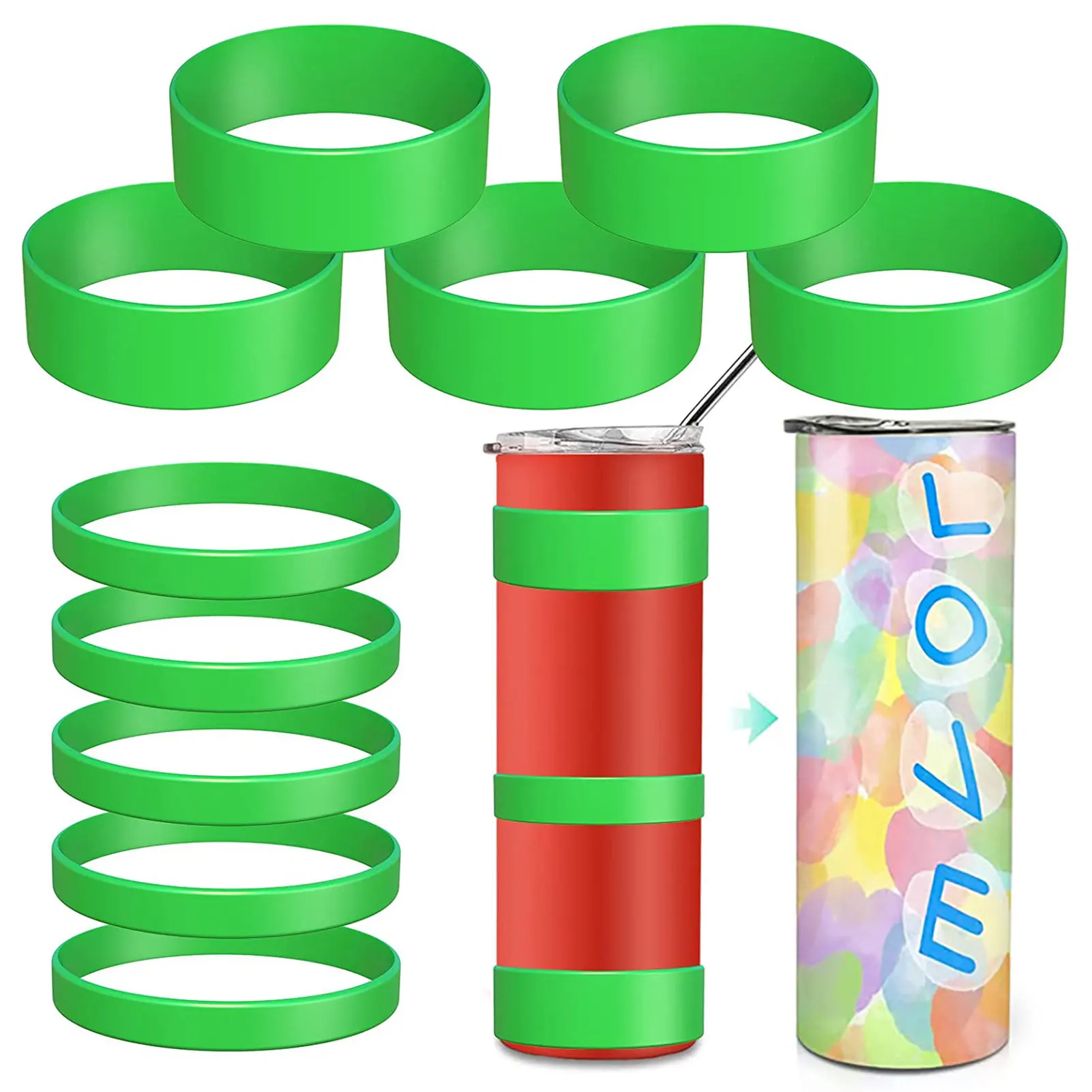 

Silicone Bands For Sublimation Cups 10pcs Alternative Shrink Wrap For Sublimation Tumblers Shrink Wrap Heat-Resistant Rubber