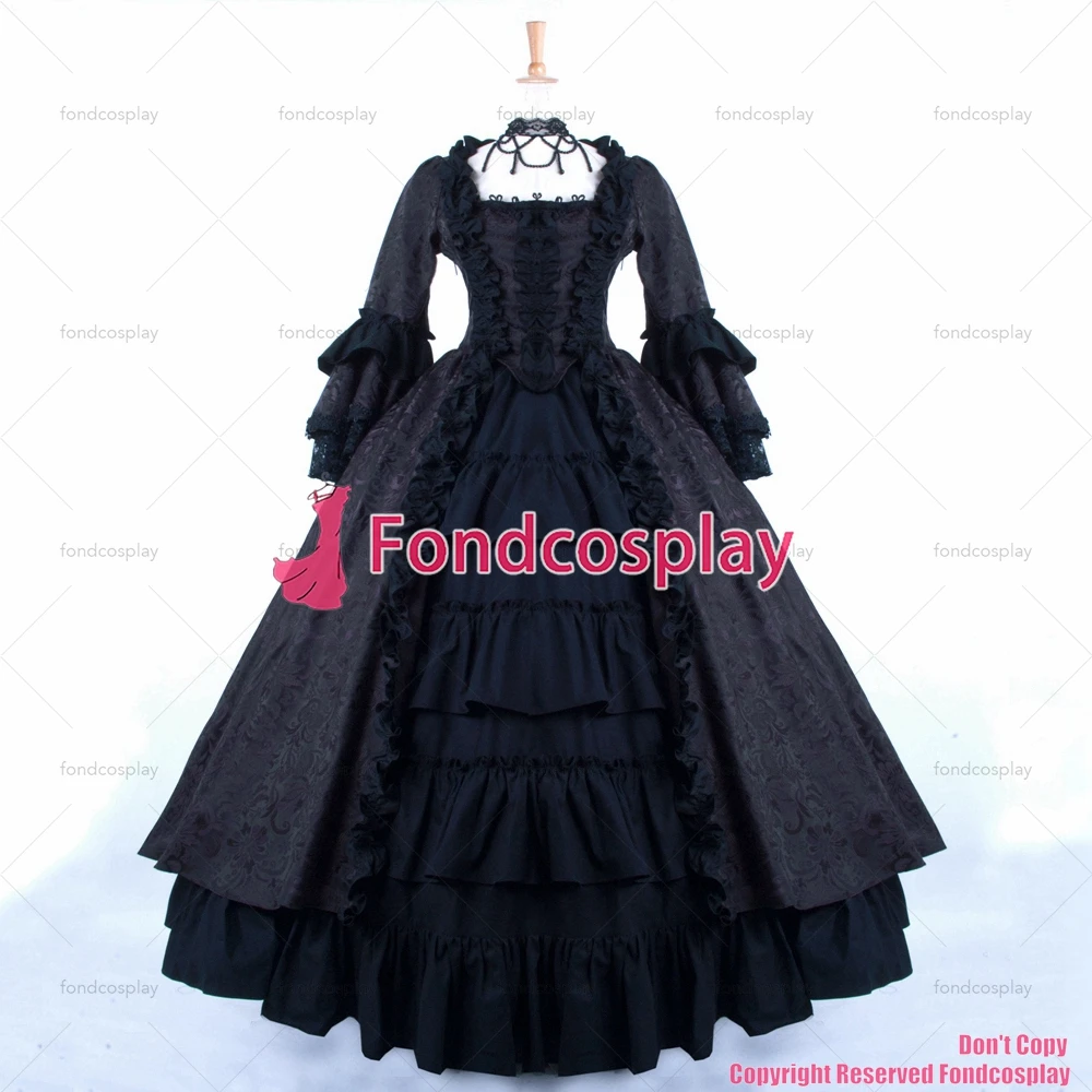 

Костюм для косплея викторианской эпохи рококо средневековое платье черное бальное платье Готический вечерний костюм для косплея CD/TV[G831]