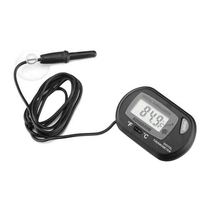 

Digital Aquarium Thermometer LCD Screen Sensor Aquarium Water Thermometer Controller Wired Fish Tank Accessories Black