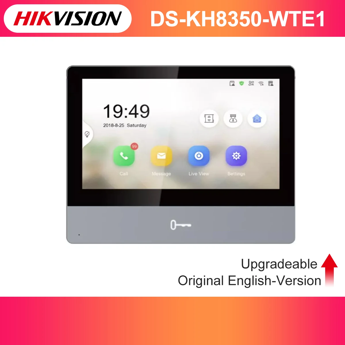 

Hikvision 7-Inch Video Intercom Monitor Wireless Indoor Station Display POE DS-KH8350-WTE1