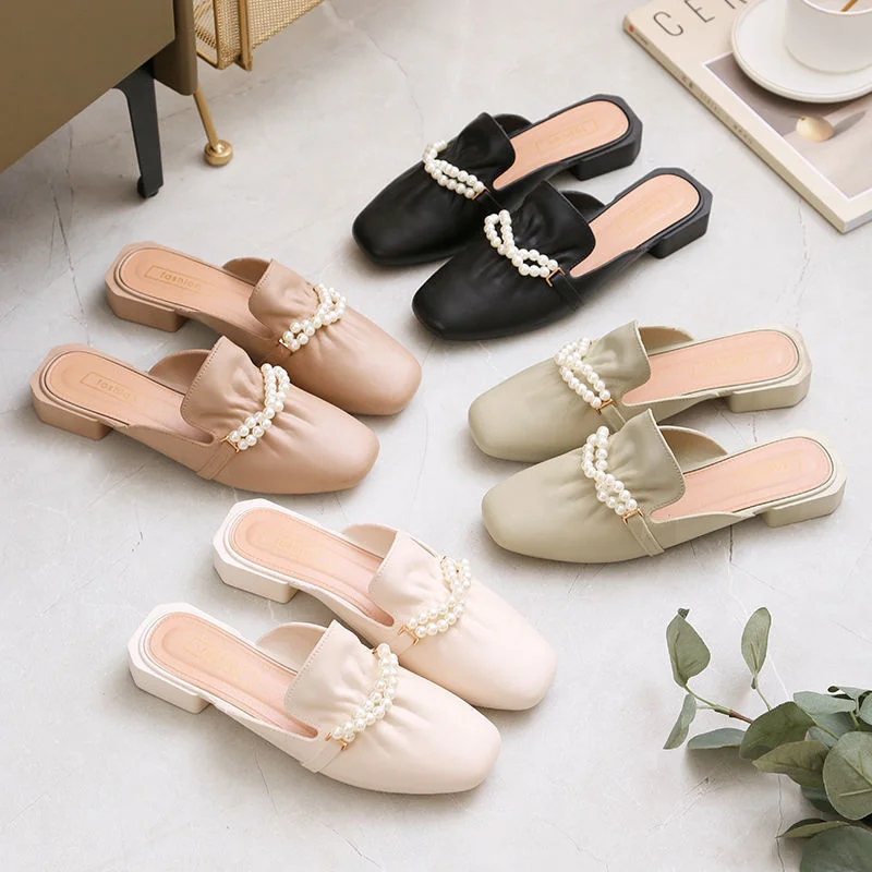 

2022 Summer Sandals Women's Casual Sandals Wear Korean Baotou Half Slippers Girl's Outdoor Traveling Cool Sandals