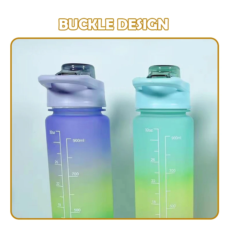 1 литровая мотивирующая бутылка для воды с маркером времени герметичная