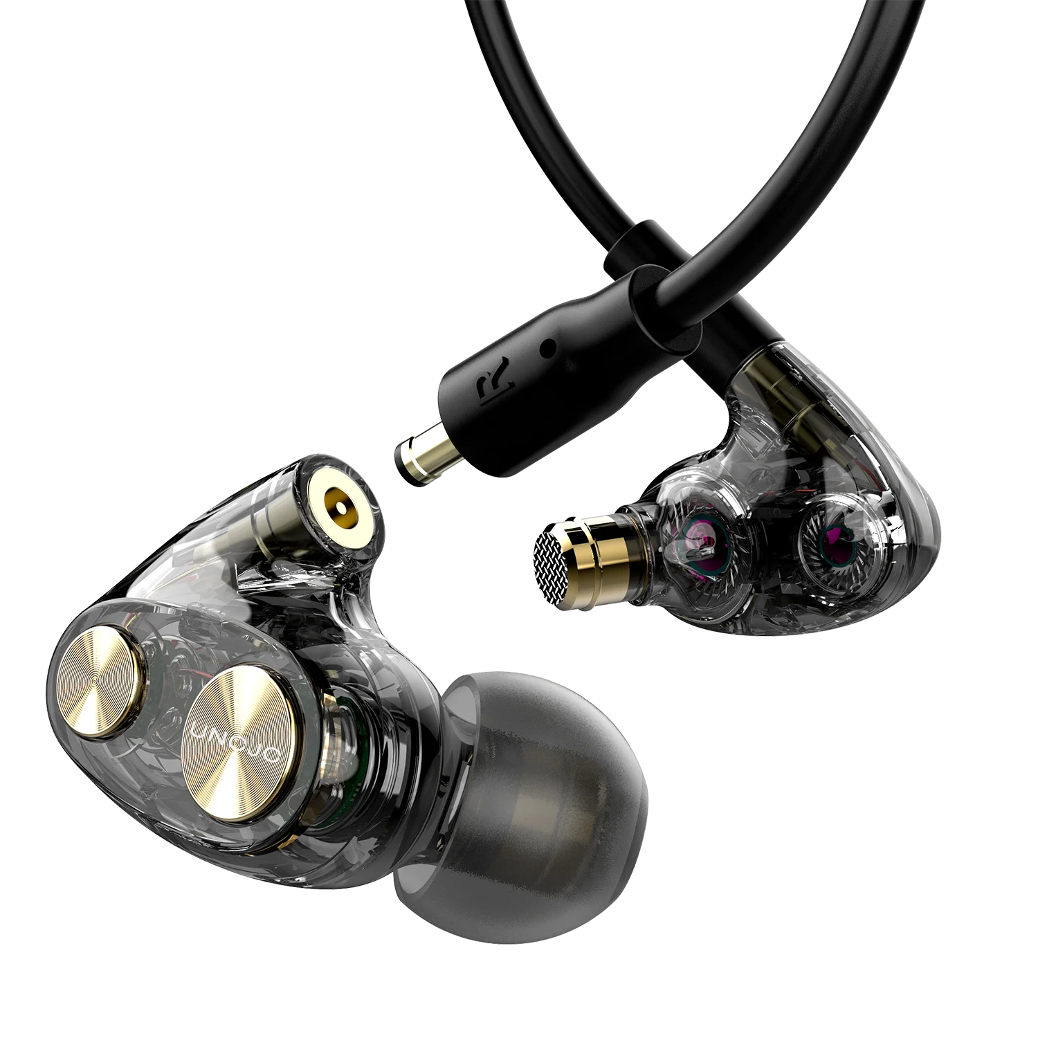 Hi-Res Headphone in-Ear Wired Earphone with Mic Dynamic + Balanced Armature Driver High-Resolution for Smartphone Hires Earbuds