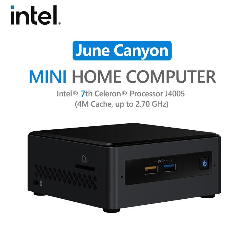 Intel NUC 7 NUC7CJYHN June Canyon Home & Business Mini PC Desktop Celeron® J4005 Processor 2 Cores,2 Threads 10W