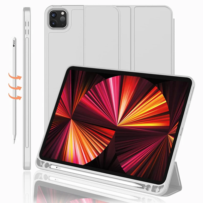 

Чехол для iPad Pro 11 2020 2-го поколения A2228/A2068/A2230/A2231, мягкий чехол-подставка тройного сложения из искусственной кожи для iPad Pro 12,9 дюйма