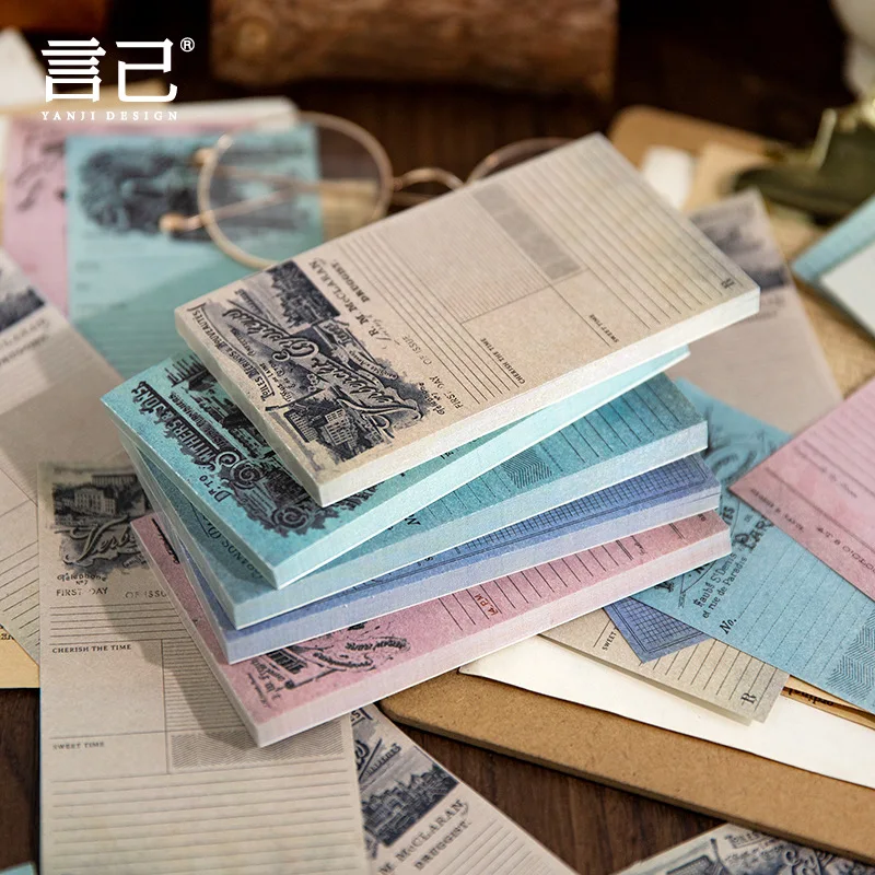 

50pcs Retro Hand Account Memo Decorative Paper Book Writable Daily Life Record Handmade Origami Journals Supplies Creative DIY