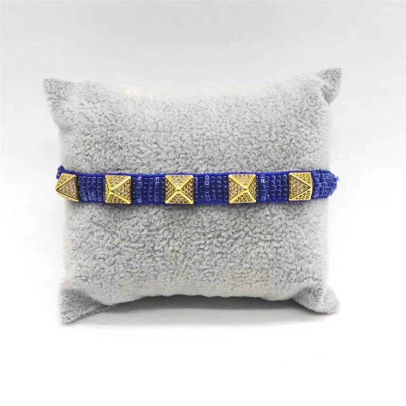 Браслет из рисовых бусин Геометрия Богемия Стрела Градиент Ручное вязание