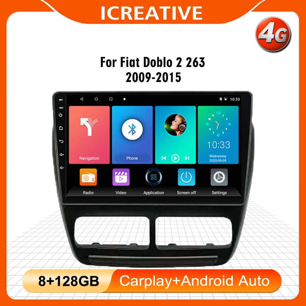 

For Fiat Doblo Opel Combo Tour 2010-2015 9Inch 2Din 4G Android Multimedia Player Wifi Navigation GPS Autoradio Head Unit BT