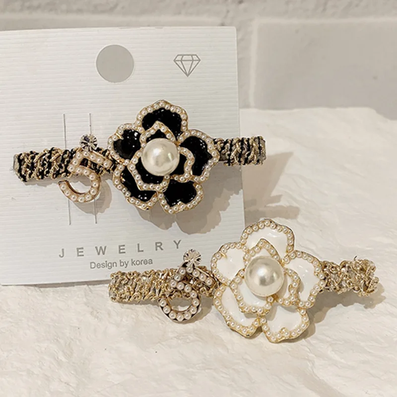 

Luxury CC Camellia Pearl Hair Barrettes Clip Hairpin Hairgrips Barrette Hair Clips Pins Vintage Hair Accessories for Women Girls