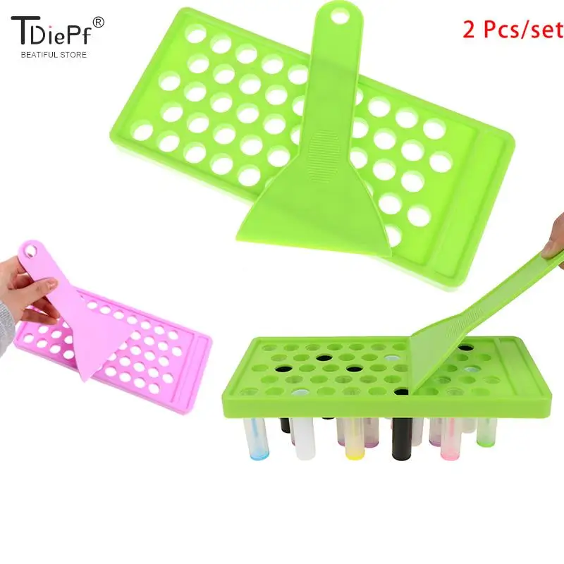 

2PC Lip Balm Crafting Includes Lip Balm Pouring Tray &amp Spatula For (5g) Lipgloss Tubes Filling The Tray Lip Balm Pouring Tray