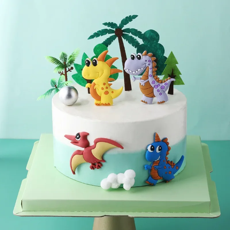 

Dinosaur Cake Decoration Happy Birthday Cake Topper Dino Jurassic World Baby Shower Accessories Top Pastry Deco Ornament