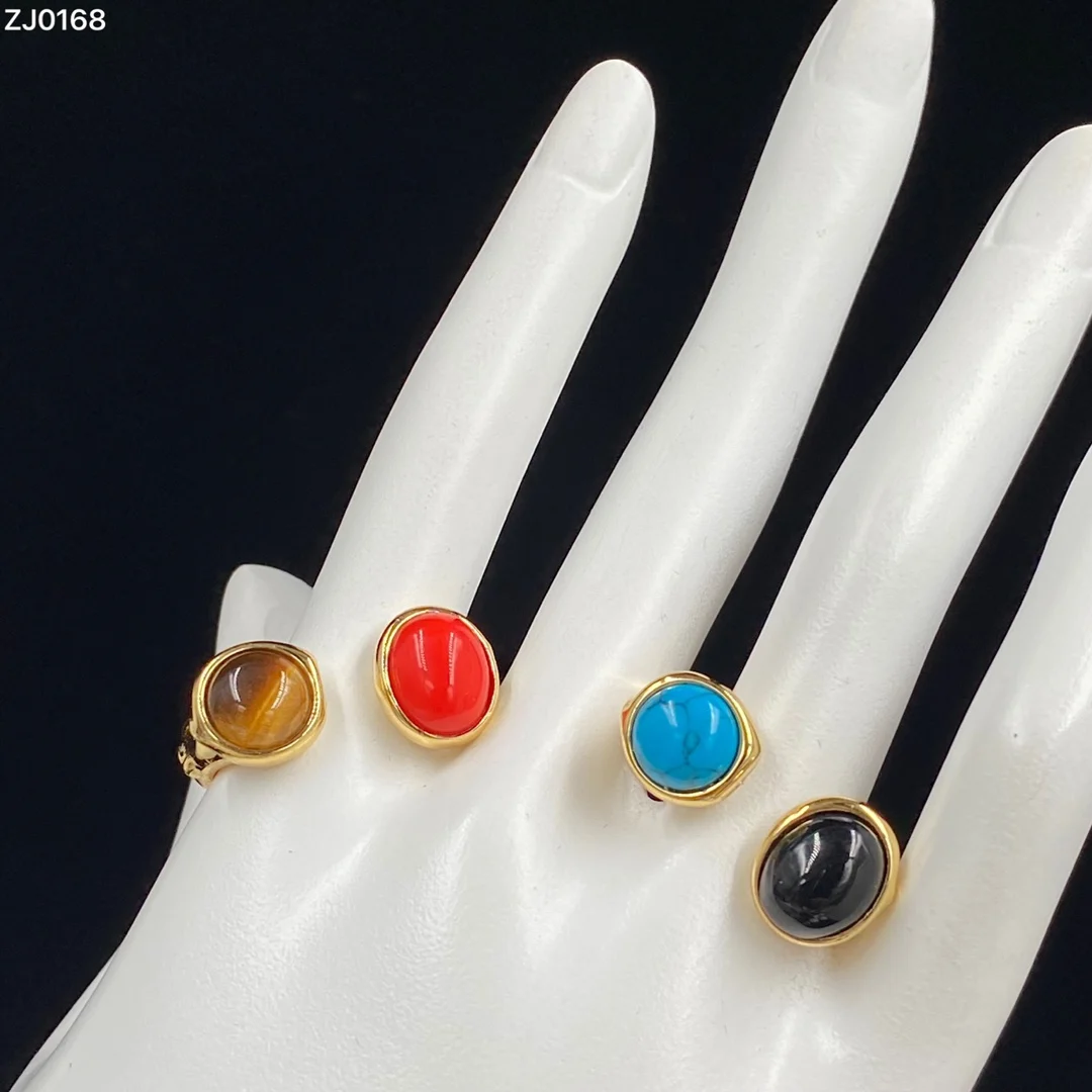

Fashion Gemstone Agate Stone Women Ring Party Gift Anniversary Jewelry