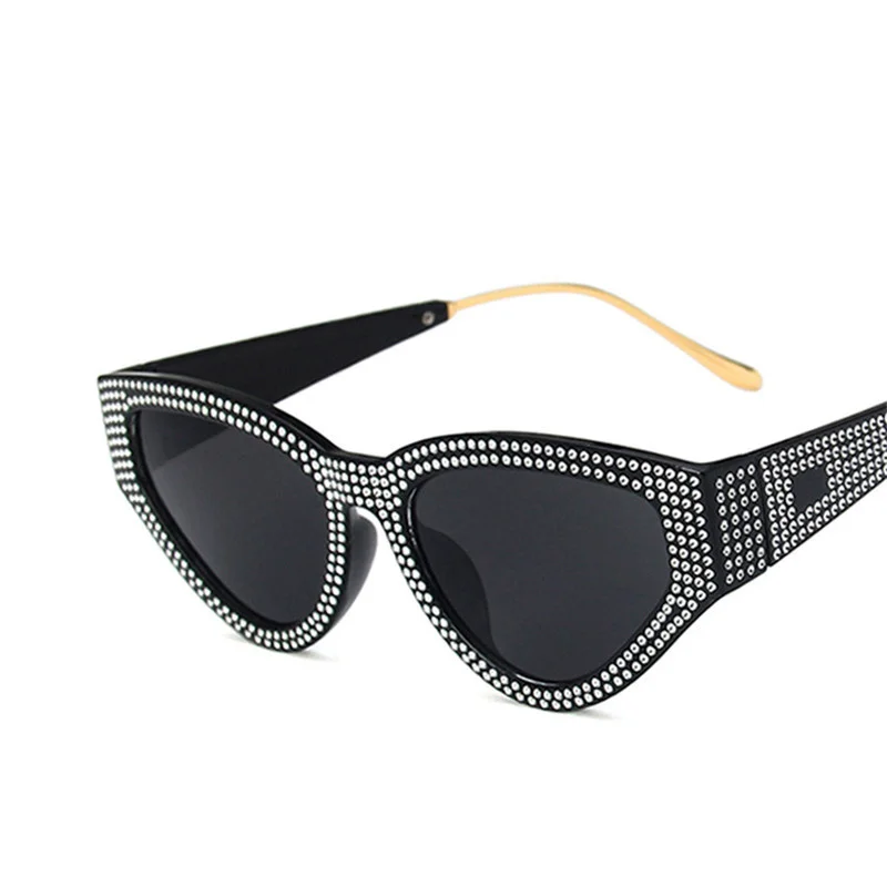 

Shinny Party Crystal Frames Cat Eye Sunglasses for Women Luxury Brand Design Men Eyeglasses Female Diamond Oculos Gafas De Sol