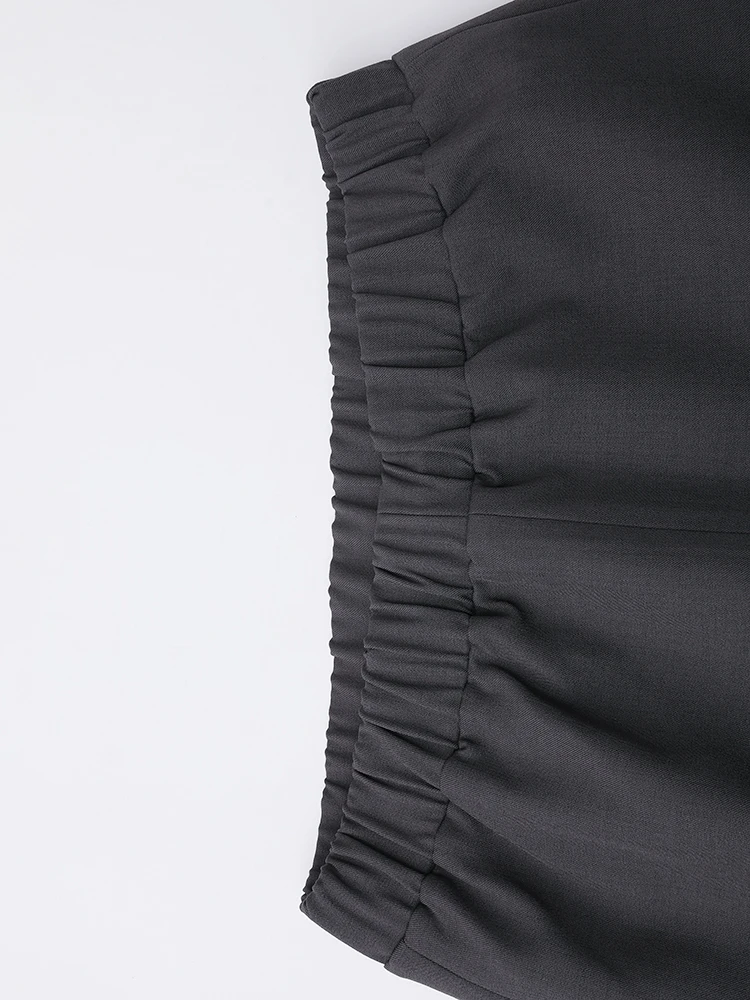 [EAM] Серая куртка с цветными блоками юбка до половины тела костюм из двух