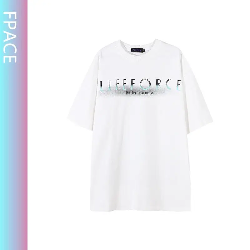 

Street Dark Hip Hop Cool Black Cotton T-shirt Men's and Women's Short-Sleeved Summer New Letter Fashion Brand Top