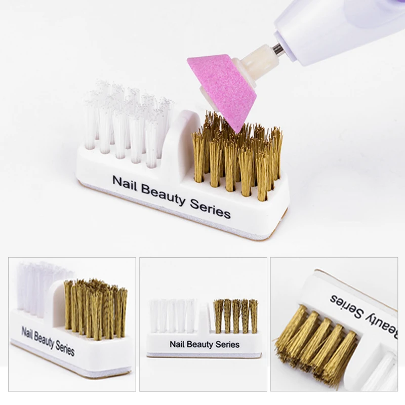 

1Pcs Plastic Nail Brush Nail Drill Grinding Head Dust Cleaner Dual Portable Brush Manicure UV Gel Nail Art Care Remove Dust